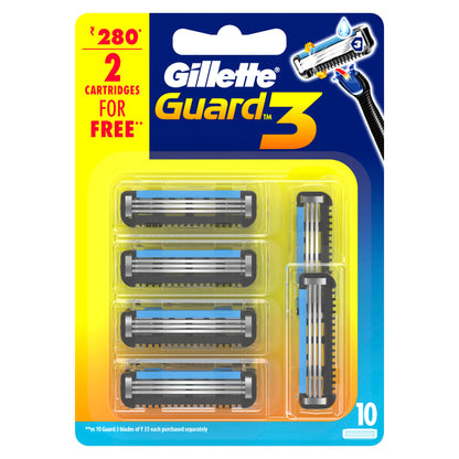 Gillette Guard Shaving Razor Cartridge, Platinum Coated, 6Pcs Pack